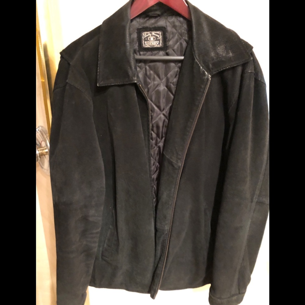 Lucky Brand men’s Black suede jacket